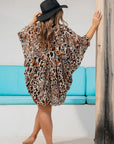 Alise Cocoon Kimono in Leopard Gold Lurex Chiffon
