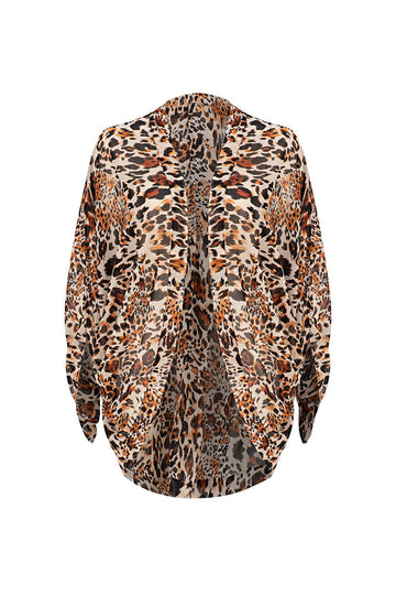 Alise Cocoon Kimono in Leopard Chiffon