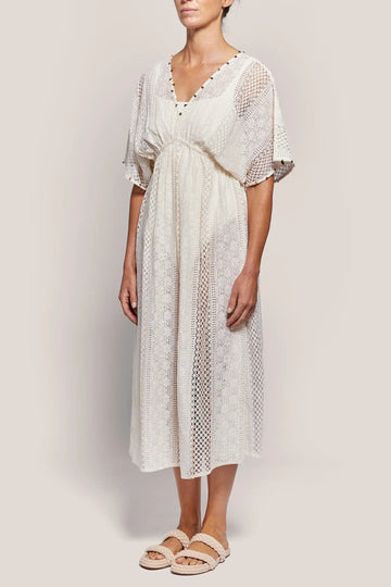 Charlotte Lace Kaftan With Gold Embellishment