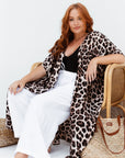 Chiara Silky Kimono in Leopard Print