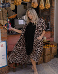 Chiara Silky Kimono in Leopard Print