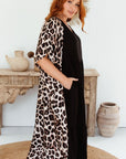 Chiara Silky Kimono in Leopard Print