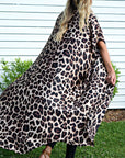 Chiara Silky Kimono in Leopard Print