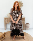 Chiara Silky Kimono in Leopard Print