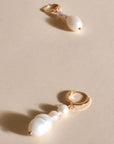 Multi Pearl Drop Huggie Earrings