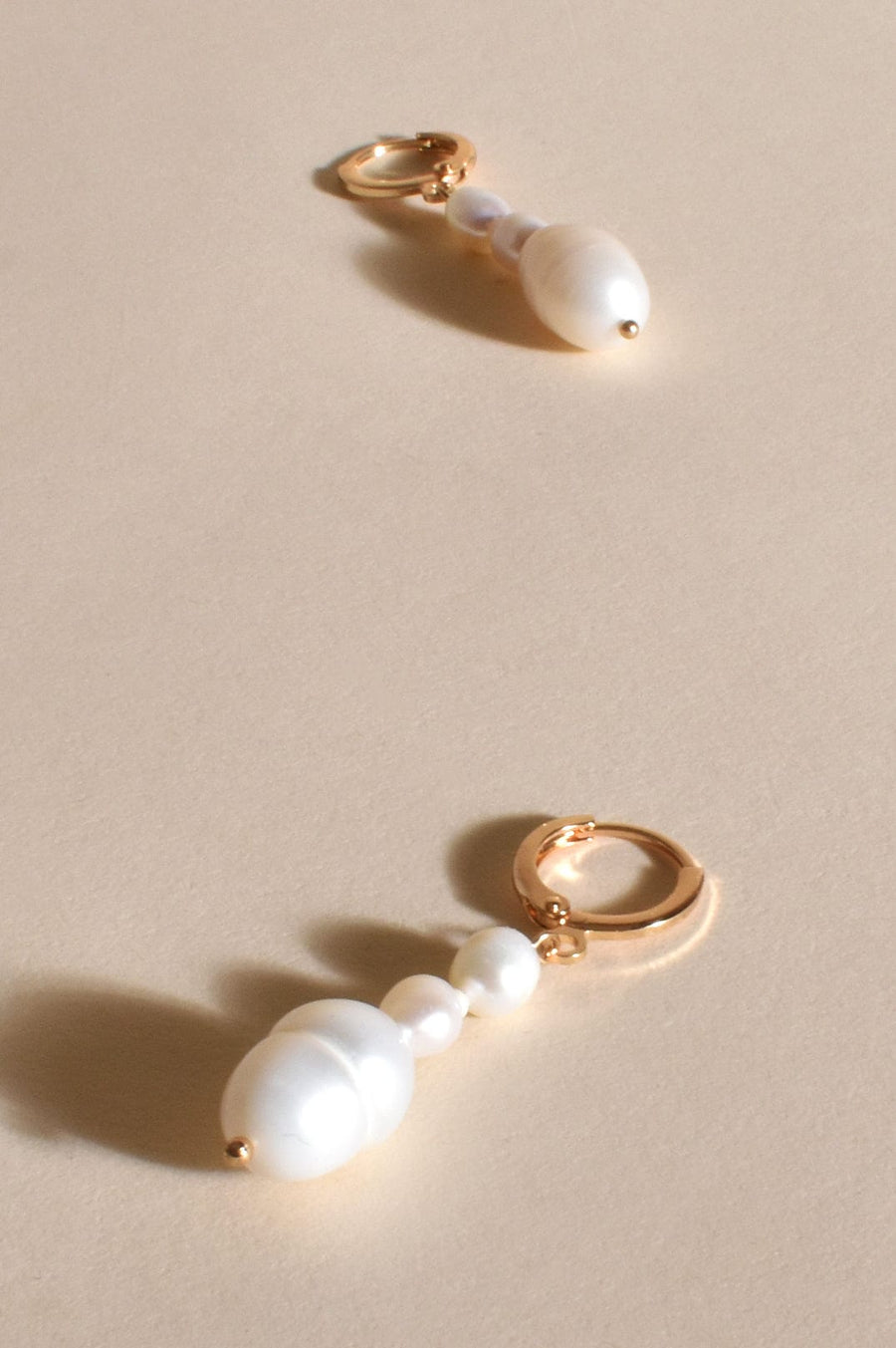 Multi Pearl Drop Huggie Earrings