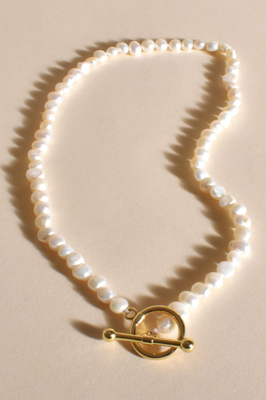 Short Freshwater Pearl Toggle Necklace