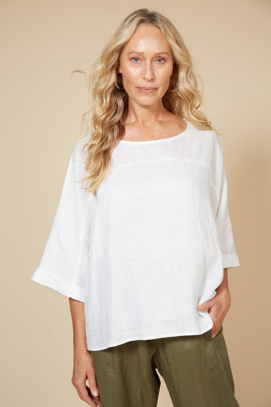 Eb & Ive Studio Relaxed Top 100% Linen