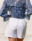 Leila Linen Shorts (White) - 100% Linen